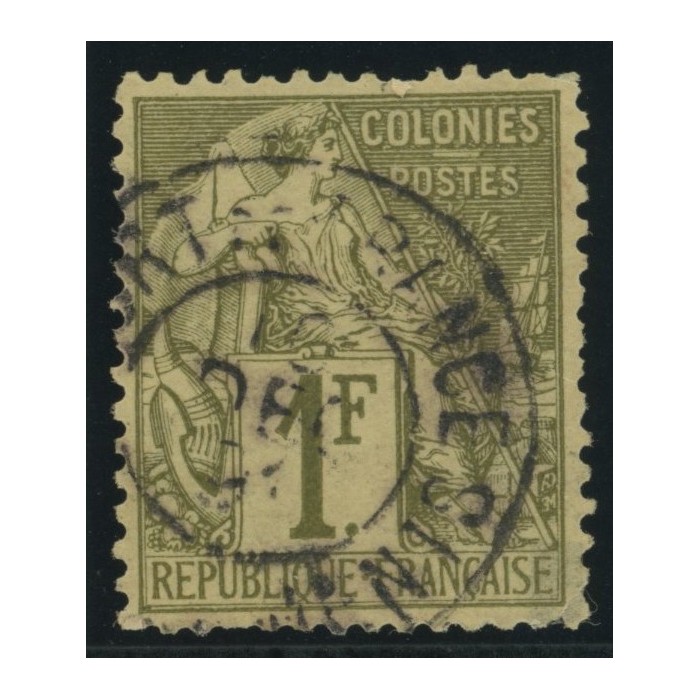 Alphée Dubois YT 59 - 1 f. olive - Oblitere cote 60 euro