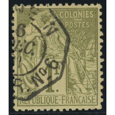 Alphée Dubois YT 59 - 1 f. olive - Oblitere cote 60 euro