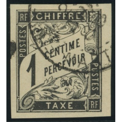 Taxe YT 1 - 1 c. noir - Oblitere cote 5,5 euro