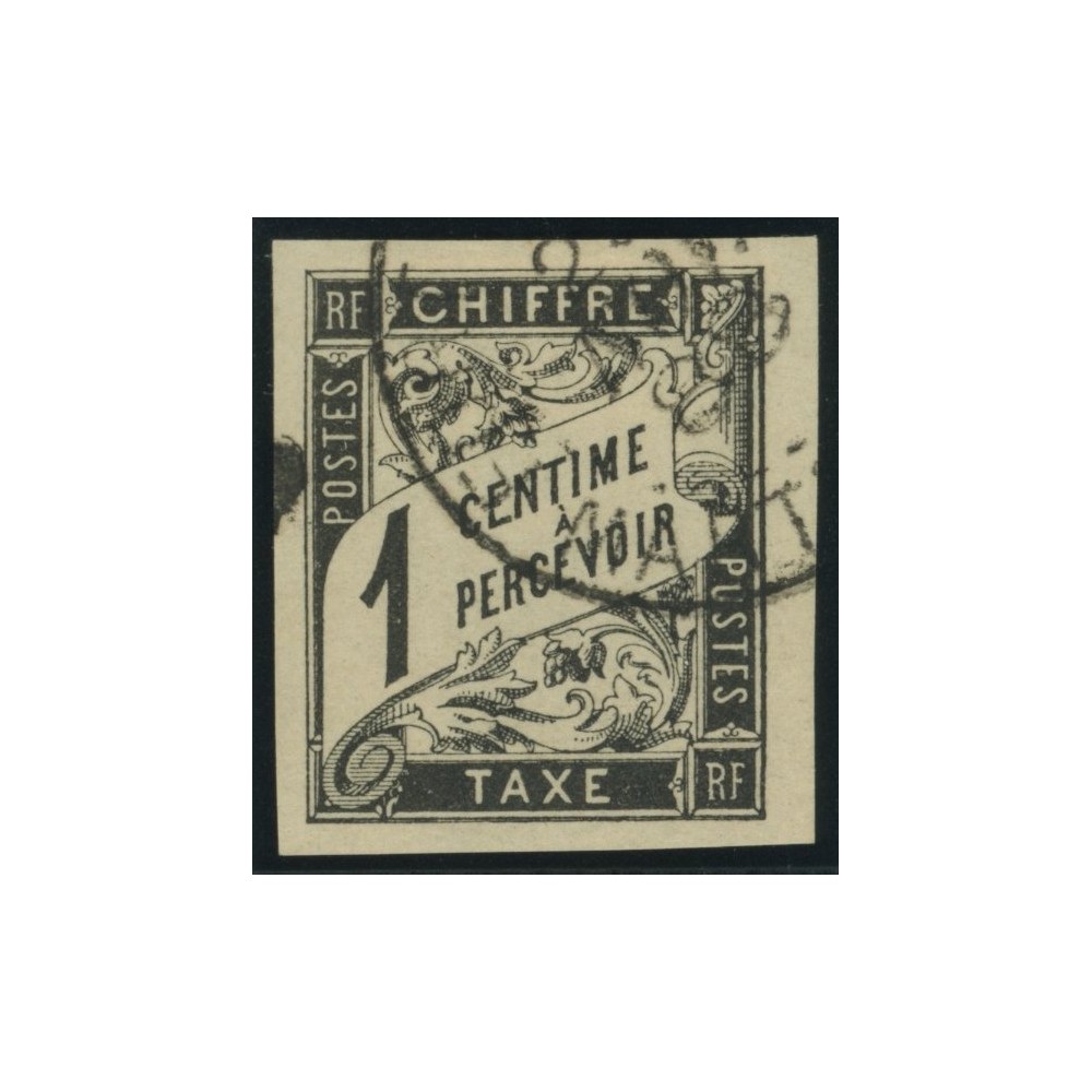 Taxe YT 1 - 1 c. noir - Oblitere cote 5,5 euro