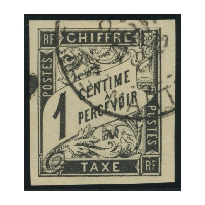 Taxe YT 1 - 1 c. noir - Oblitere cote 5,5 euro