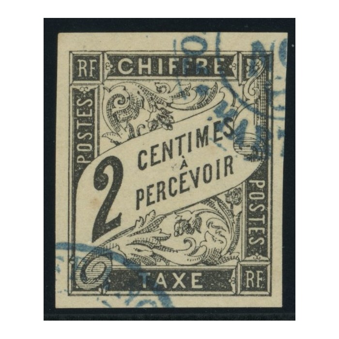 Taxe YT 2 - 2 c. noir - Oblitere cote 5,5 euro