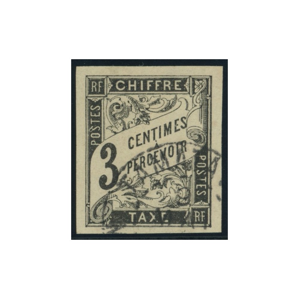 Taxe YT 3 - 3 c. noir - Oblitere cote 5,5 euro