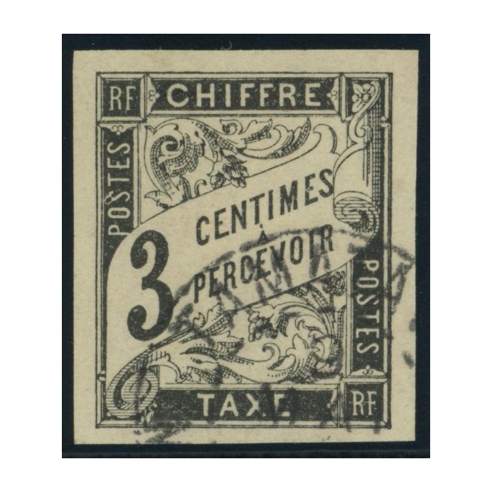 Taxe YT 3 - 3 c. noir - Oblitere cote 5,5 euro