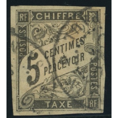 Taxe YT 5 - 5 c. noir - Oblitere cote 4,5 euro