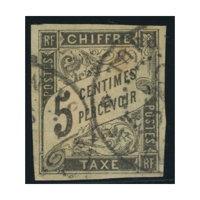 Taxe YT 5 - 5 c. noir - Oblitere cote 4,5 euro