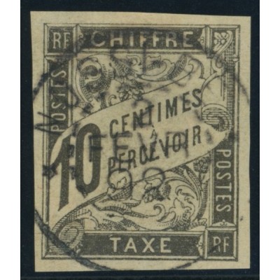 Taxe YT 6 - 10 c. noir - Oblitere cote 8,5 euro