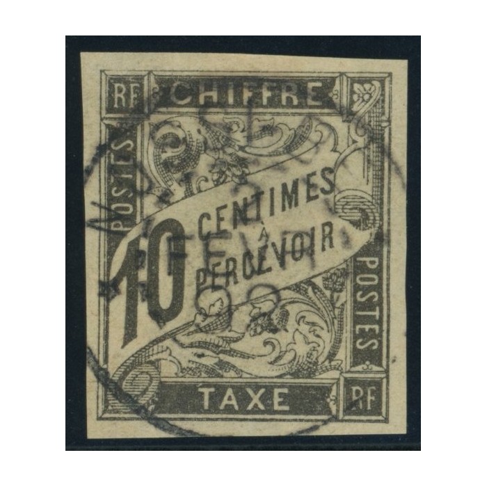 Taxe YT 6 - 10 c. noir - Oblitere cote 8,5 euro