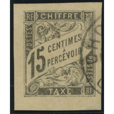 Taxe YT 7 - 15 c. noir - Oblitere cote 18 euro