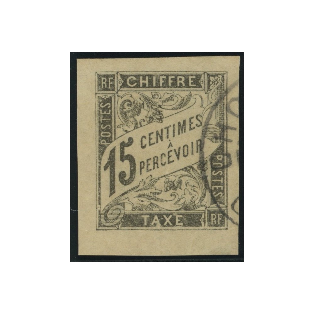 Taxe YT 7 - 15 c. noir - Oblitere cote 18 euro