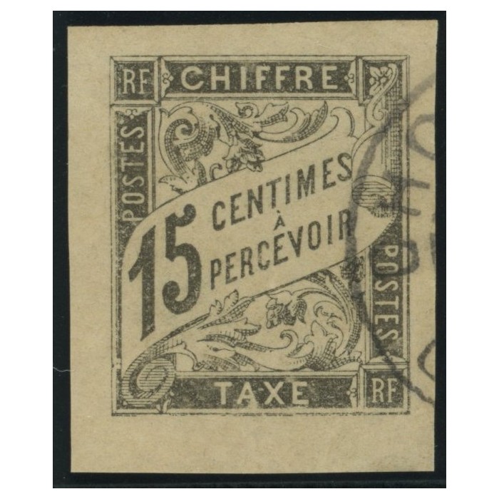 Taxe YT 7 - 15 c. noir - Oblitere cote 18 euro