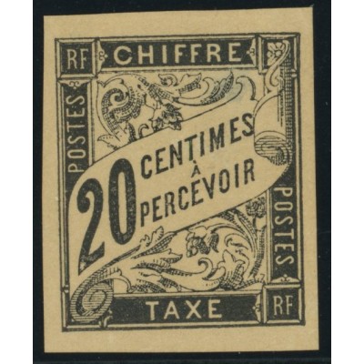 Taxe YT 8 - 20 c. noir - Neuf x cote 21 euro