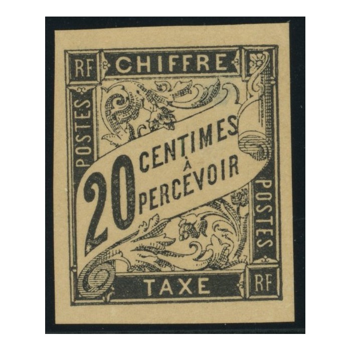 Taxe YT 8 - 20 c. noir - Neuf x cote 21 euro