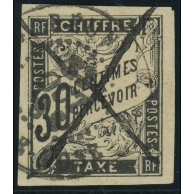Taxe YT 9 - 30 c. noir - Oblitere cote 12 euro