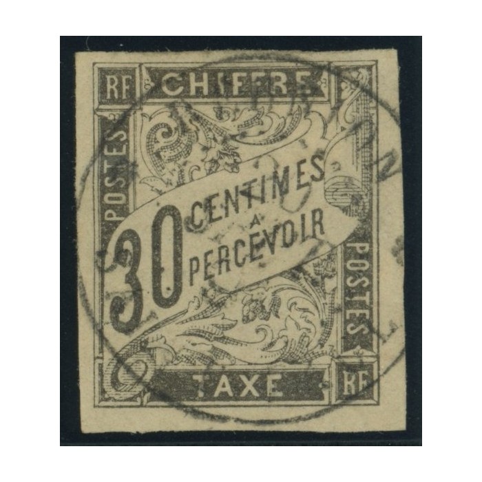 Taxe YT 9 - 30 c. noir - Oblitere cote 12 euro