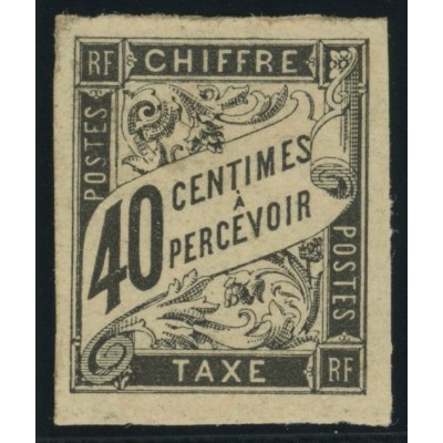 Taxe YT 10 - 40 c. noir - Oblitere cote 12 euro