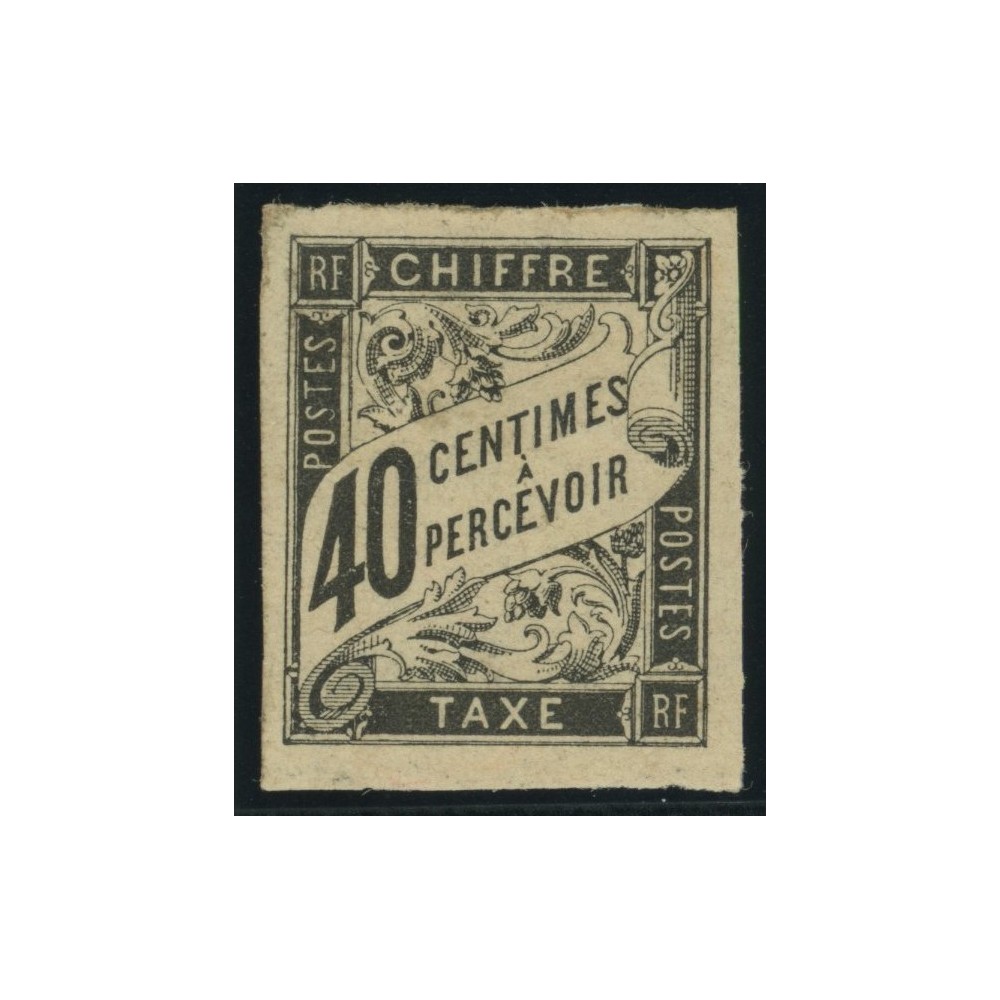 Taxe YT 10 - 40 c. noir - Oblitere cote 12 euro