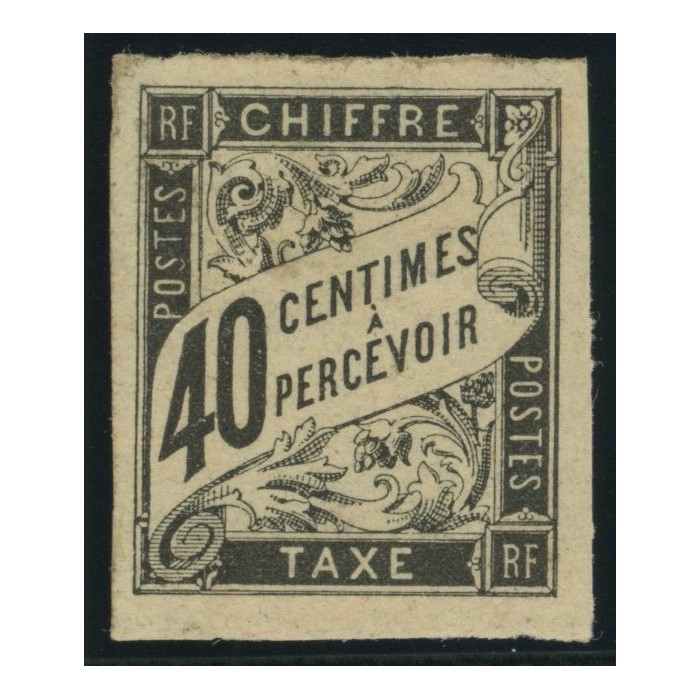 Taxe YT 10 - 40 c. noir - Oblitere cote 12 euro