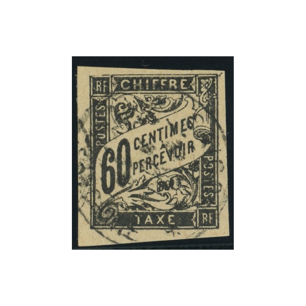 Taxe YT 11 - 60 c. noir - Oblitere cote 25 euro