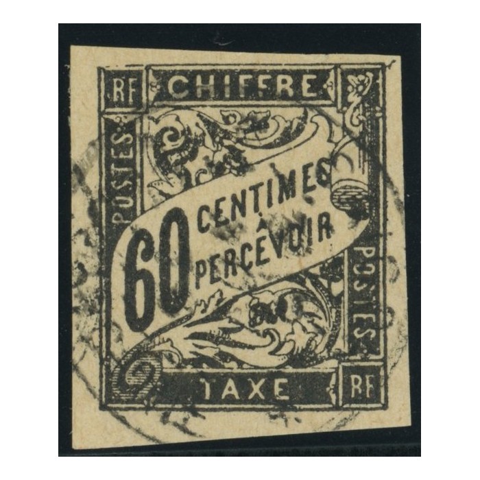 Taxe YT 11 - 60 c. noir - Oblitere cote 25 euro