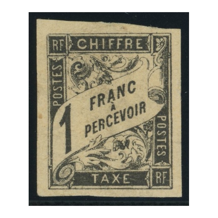 Taxe YT 12 - 1 f. noir - Neuf x cote 420 euro