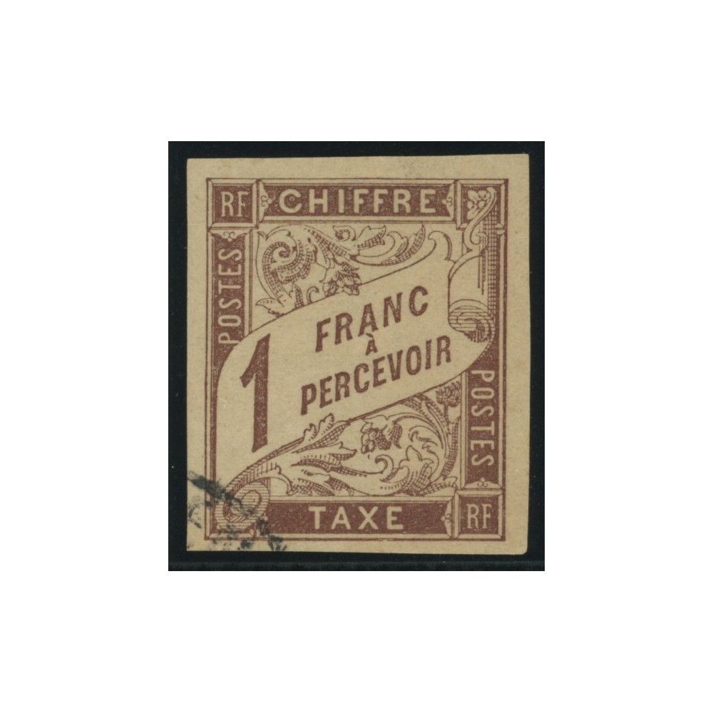 Taxe YT 15 - 1 f. marron - Oblitere cote 45 euro