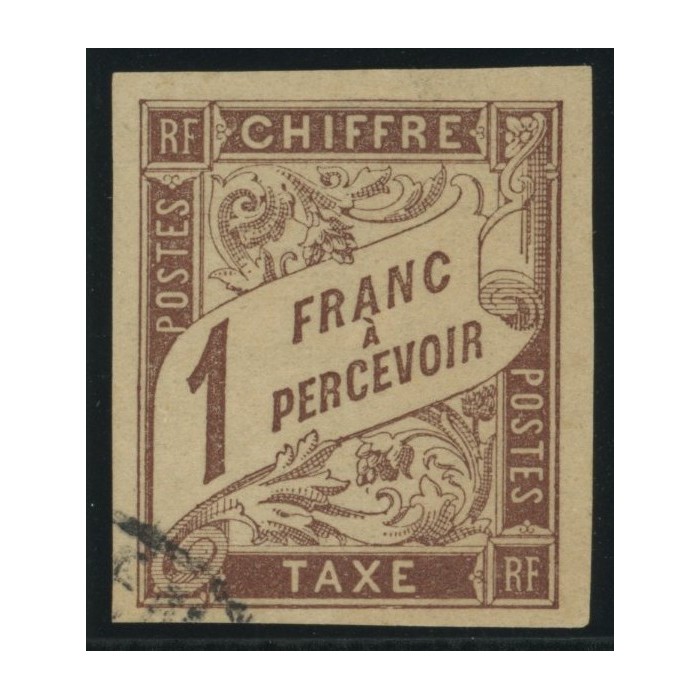 Taxe YT 15 - 1 f. marron - Oblitere cote 45 euro