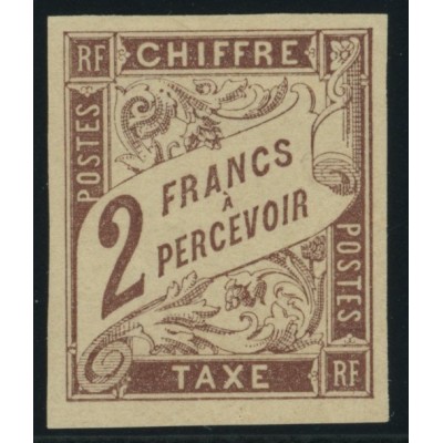 Taxe YT 16 - 2 f. marron - Neuf x cote 55 euro