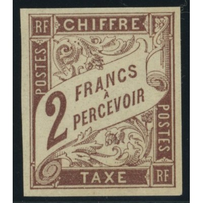 Taxe YT 16 - 2 f. marron - Neuf x cote 55 euro