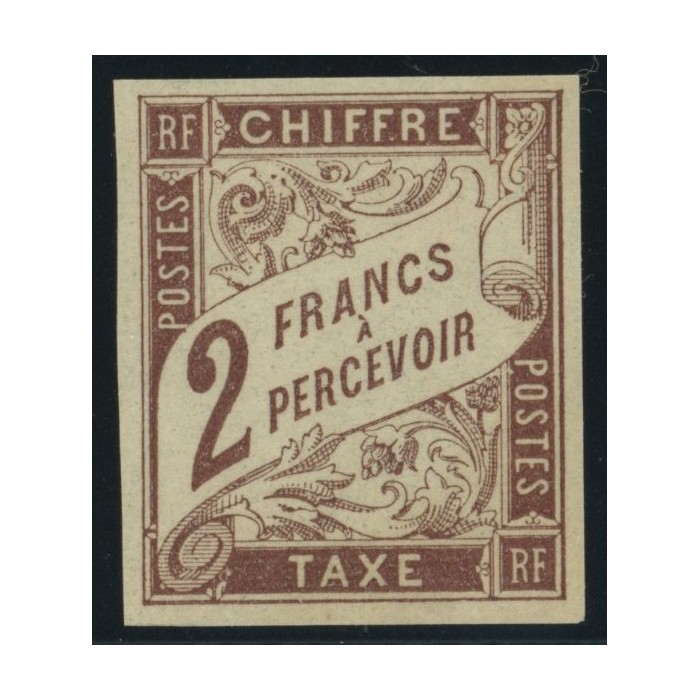 Taxe YT 16 - 2 f. marron - Neuf x cote 55 euro