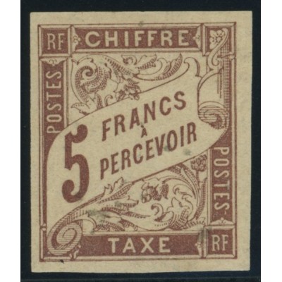 Taxe YT 17 - 5 f. marron - Neuf x cote 155 euro - Signé Brun