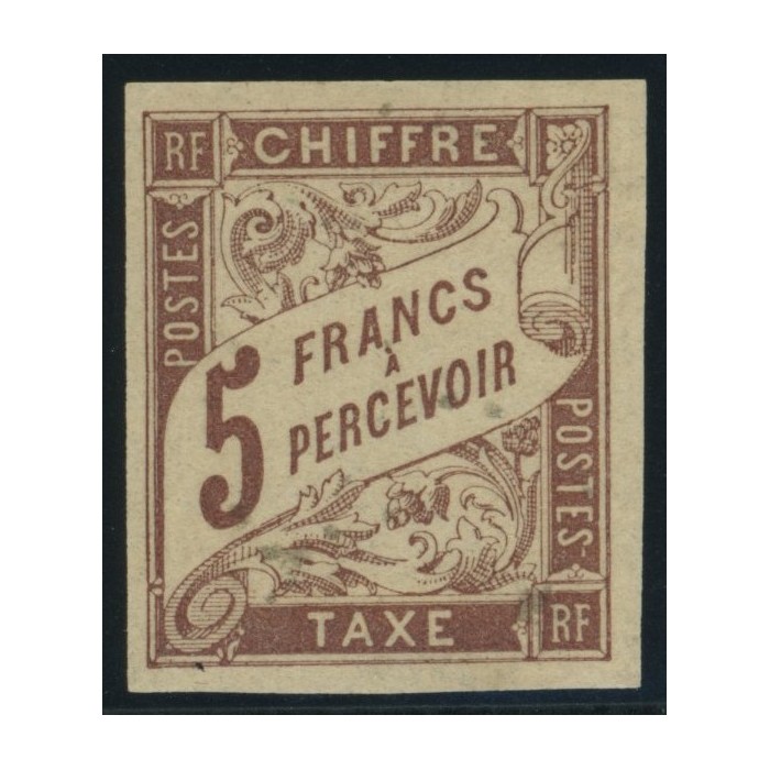 Taxe YT 17 - 5 f. marron - Neuf x cote 155 euro - Signé Brun