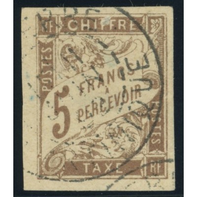 Taxe YT 17 - 5 f. marron - Oblitere cote 100 euro