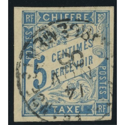 Taxe YT 18 - 5 c. bleu - Oblitere cote 2 euro