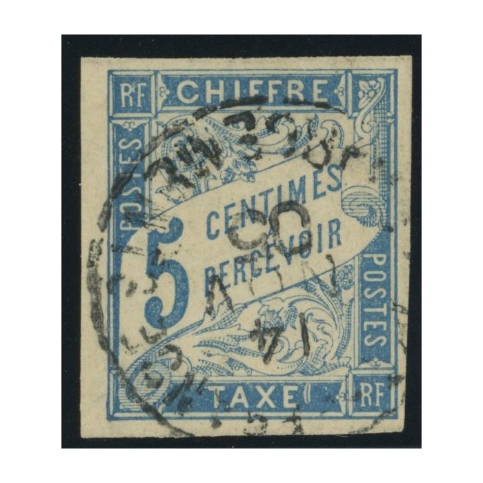 Taxe YT 18 - 5 c. bleu - Oblitere cote 2 euro