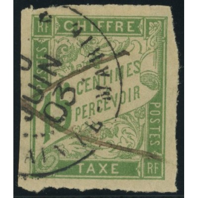 Taxe YT 20 - 15 c. vert-jaune - Oblitere cote 2,5 euro