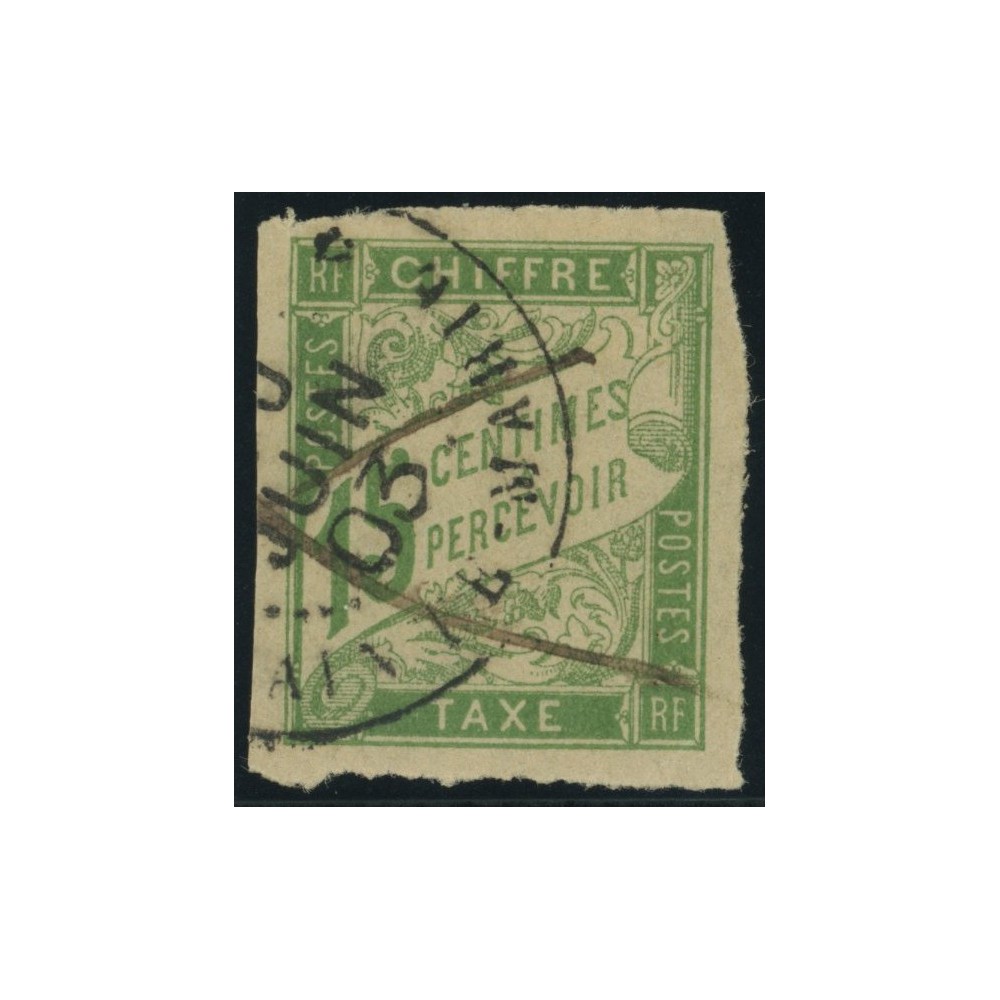 Taxe YT 20 - 15 c. vert-jaune - Oblitere cote 2,5 euro