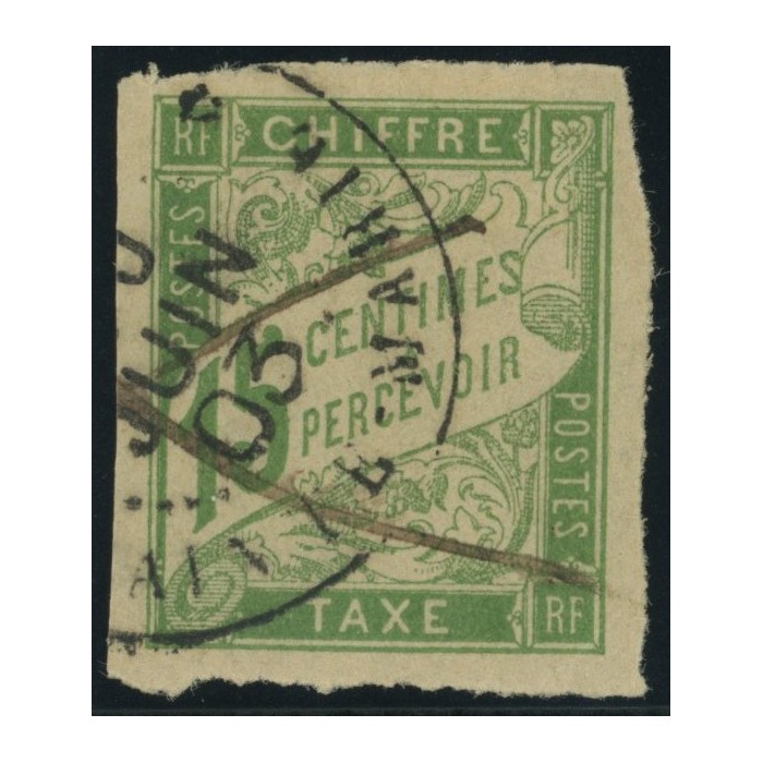 Taxe YT 20 - 15 c. vert-jaune - Oblitere cote 2,5 euro
