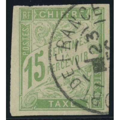 Taxe YT 20 - 15 c. vert-jaune - Oblitere cote 2,5 euro