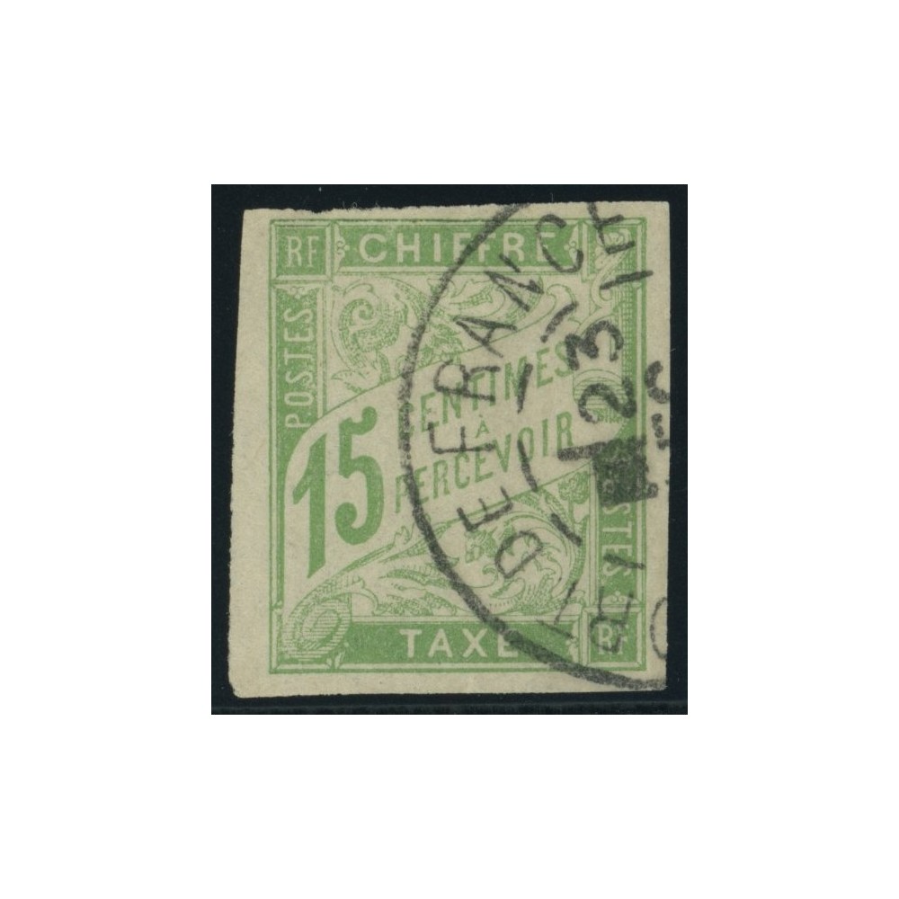 Taxe YT 20 - 15 c. vert-jaune - Oblitere cote 2,5 euro