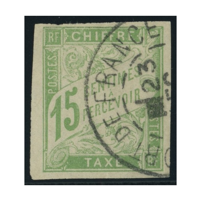 Taxe YT 20 - 15 c. vert-jaune - Oblitere cote 2,5 euro