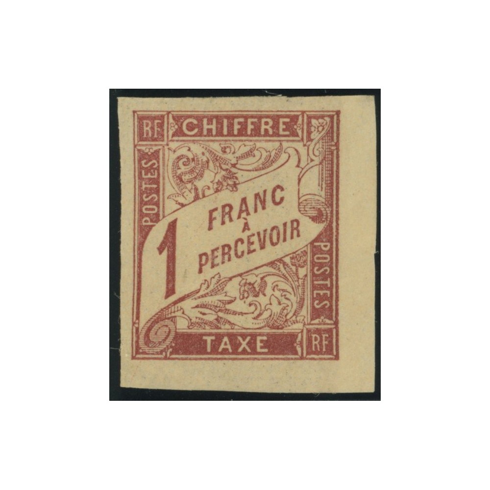 Taxe YT 25 - 1 f. rose s. paille - Neuf x cote 42 euro