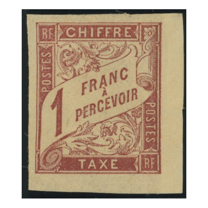 Taxe YT 25 - 1 f. rose s. paille - Neuf x cote 42 euro