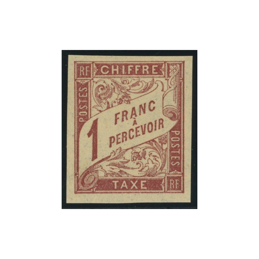 Taxe YT 25 - 1 f. rose s. paille - Neuf x cote 42 euro