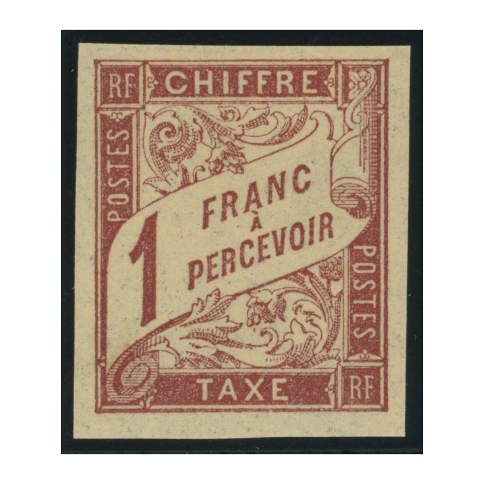 Taxe YT 25 - 1 f. rose s. paille - Neuf x cote 42 euro