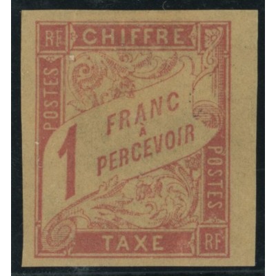 Taxe YT 26 - 1 f. lilas-brun s. paille - Neuf x cote 12 euro