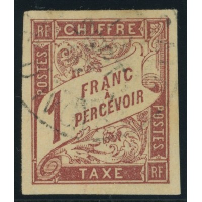 Taxe YT 26 - 1 f. lilas-brun s. paille - Neuf x cote 12 euro - Signé Brun