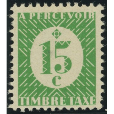 Taxe YT 28 - 15 c. vert-jaune - Neuf x cote 0,75 euro