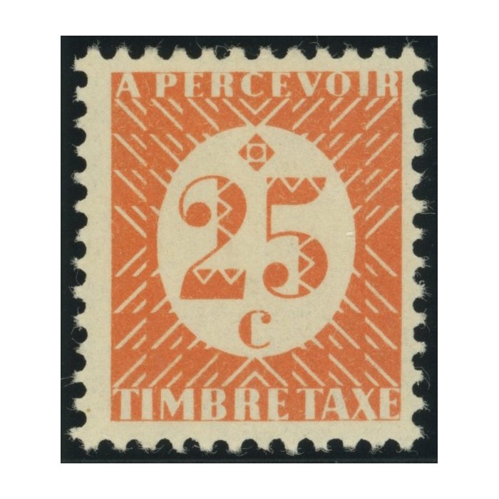 Taxe YT 29 - 25 c. jaune-orange - Neuf x cote 0,75 euro