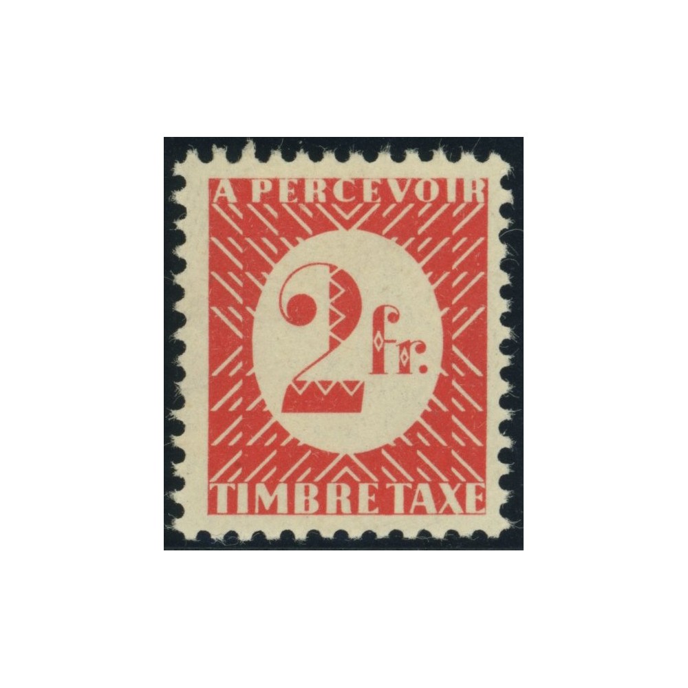 Taxe YT 33 - 2 f. rouge - Neuf x cote 1,25 euro